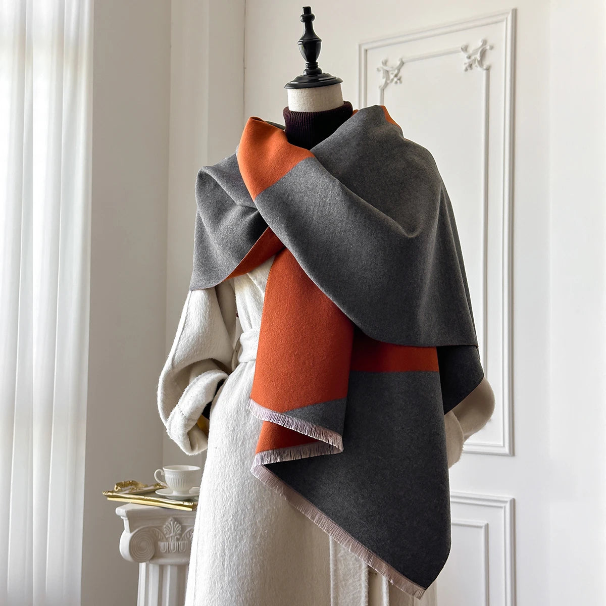 Luxury Thick Blanket Shawl - Winter Warm Print Imitation Cashmere Scarf Wrap Pashmina