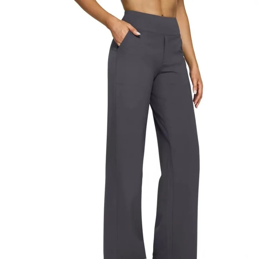 Yoga Pants Women Wide Leg Pants with Pockets High Waist Stretch Dress Casual Sweatpants Petite/Regular/Tall