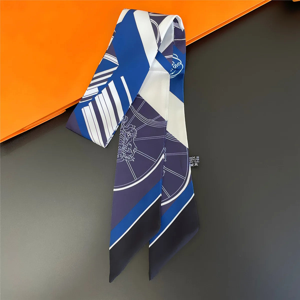 NEW 2026 Long Scarf for Women Narrow Ribbon Headband Female Neckerchief Handle Bag Band Bandana Hair Tie Accessories