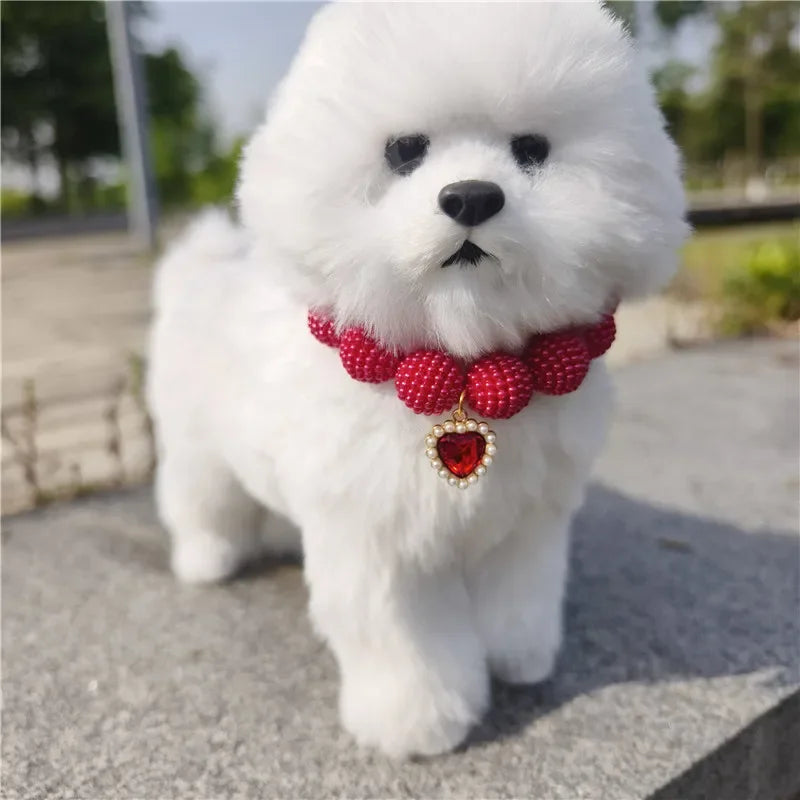 Hot Sale High-end Colorful Personalized Pearl Pet Collar Adjustable Neck Necklace for Puppy Cats Dogs Wedding Party Pet Supplies