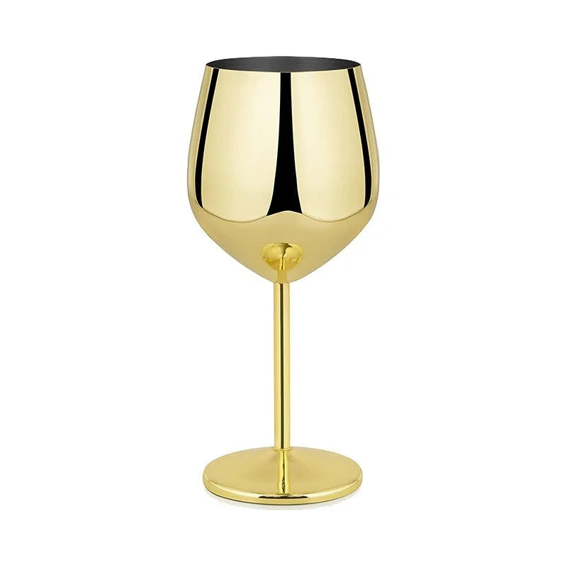 500ML Stainless Steel Red Wine Cocktail Glass Unbreakable Metal Tall Champagne Glass KTV Bar Goblet European style wine glass