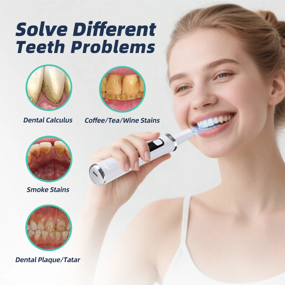 Electric Tooth Polisher - 4 Modes Dental Tartar Remover Plaque Stains Cleaning Teeth Whitening Tool