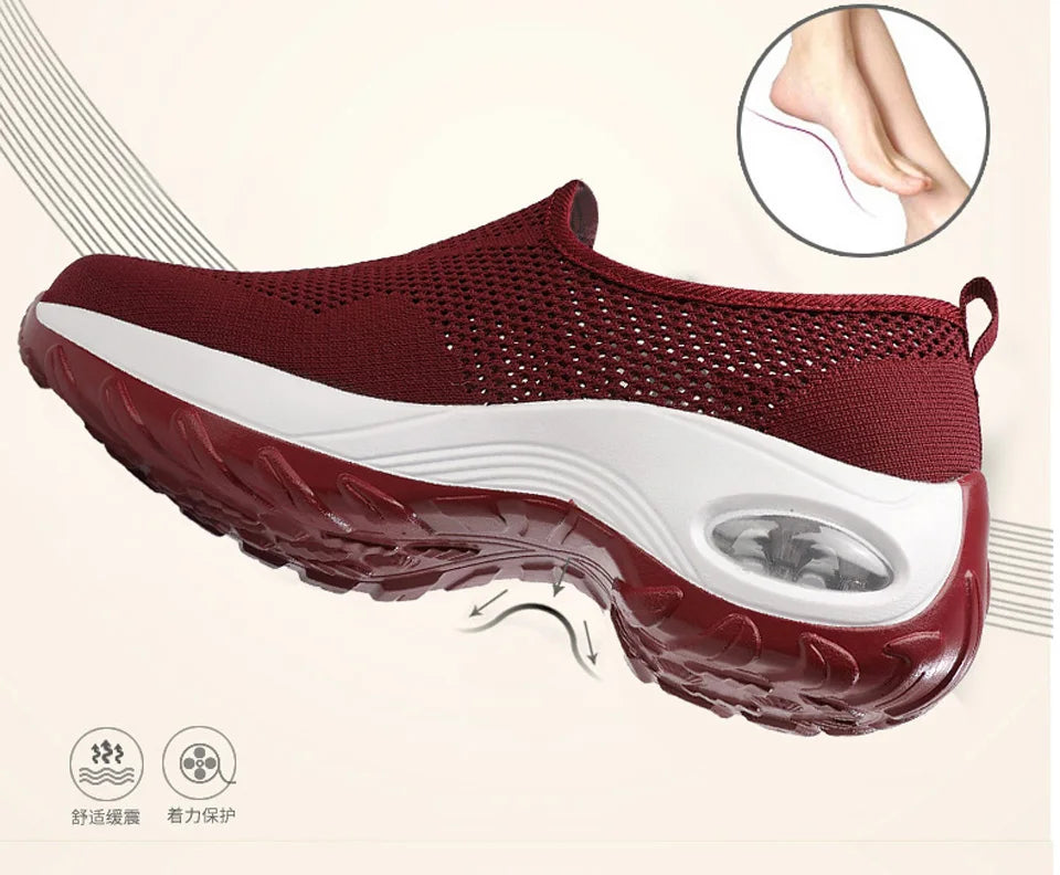 Shoes for Women Casual 2025 Anti Slip Outdoor Thick Sole Sloping Heel Breathable Casual Comfortable Sports Shoes Walking Shoes