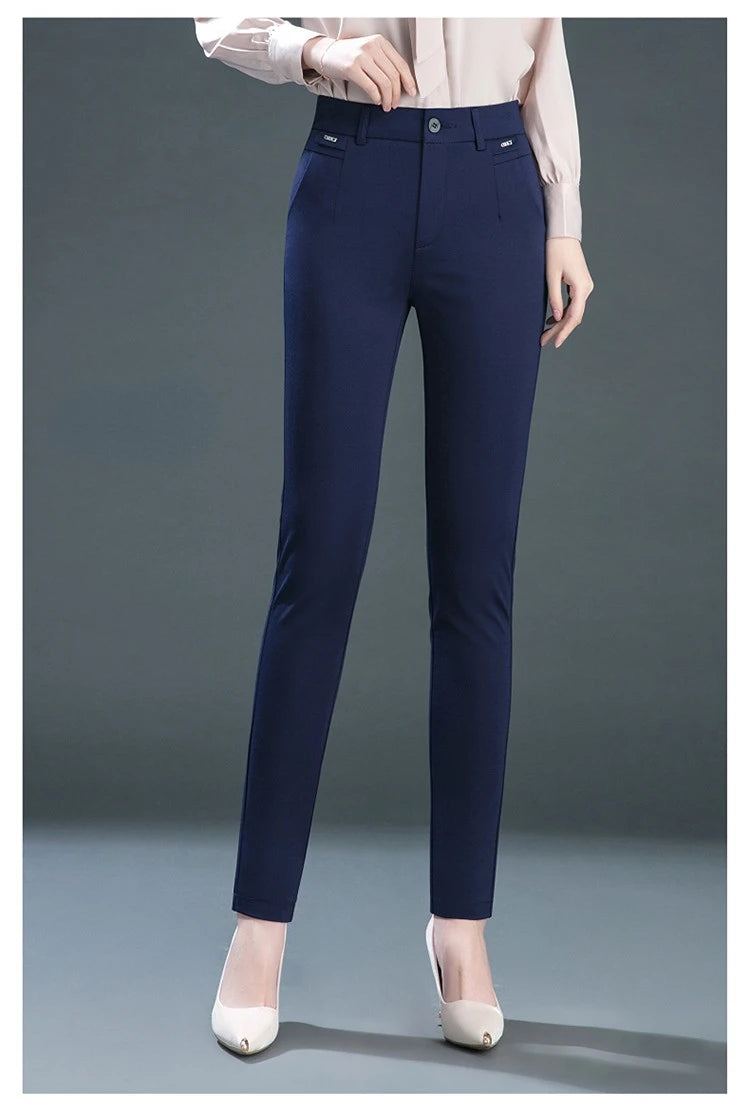 Multiple Pockets Y2k Clothes Straight Leg Pants Elegant Woman Dress Pants Women's Stretch Casual Trousers Clothing
