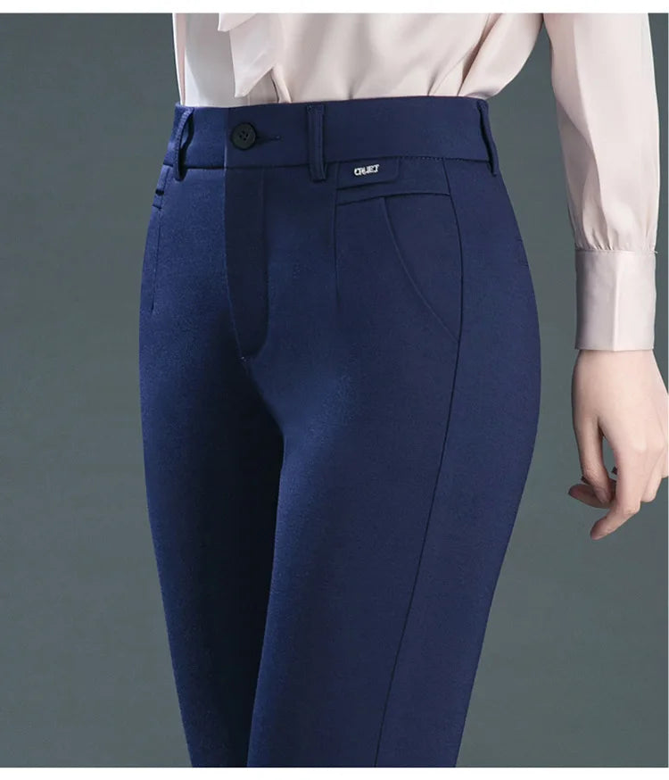 Multiple Pockets Y2k Clothes Straight Leg Pants Elegant Woman Dress Pants Women's Stretch Casual Trousers Clothing