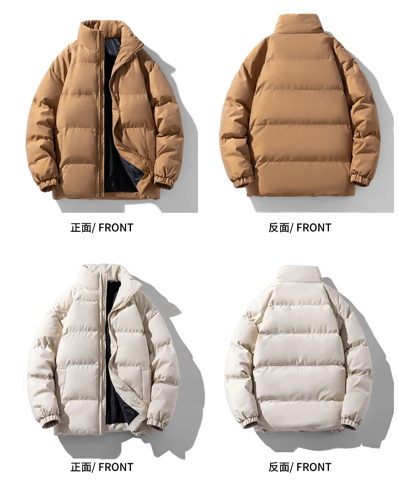 Autumn and Winter Puffer Jacket Men Vintage Warm High Neck Zipper Design Cotton-Padded Coat SINOBILLOW