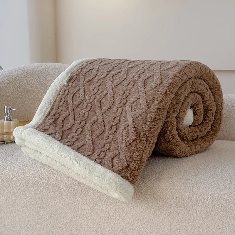 Double Thickened Throw Blanket Pile Tapestry Winter Warm Bed Cover Sofa Blanket Multifuntional Blanket Super Soft Cozy Blankets
