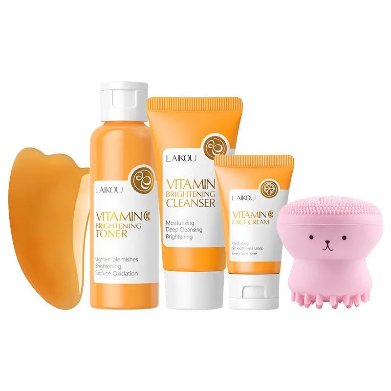 Korean Sakura Skincare Set Hydration Moisturize Cleanse Pores Sunscreen Protection Cosmetic Beauty