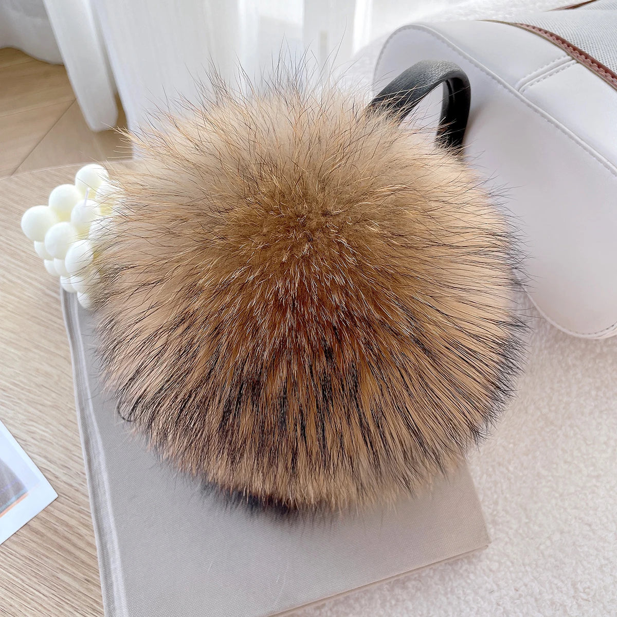 Winter Women Warm Real Fox Fur Earmuffs Girl's Earlap Ultra Large Ladies Plush Earmuff Luxury Ladies Fox Fur Earmuffs