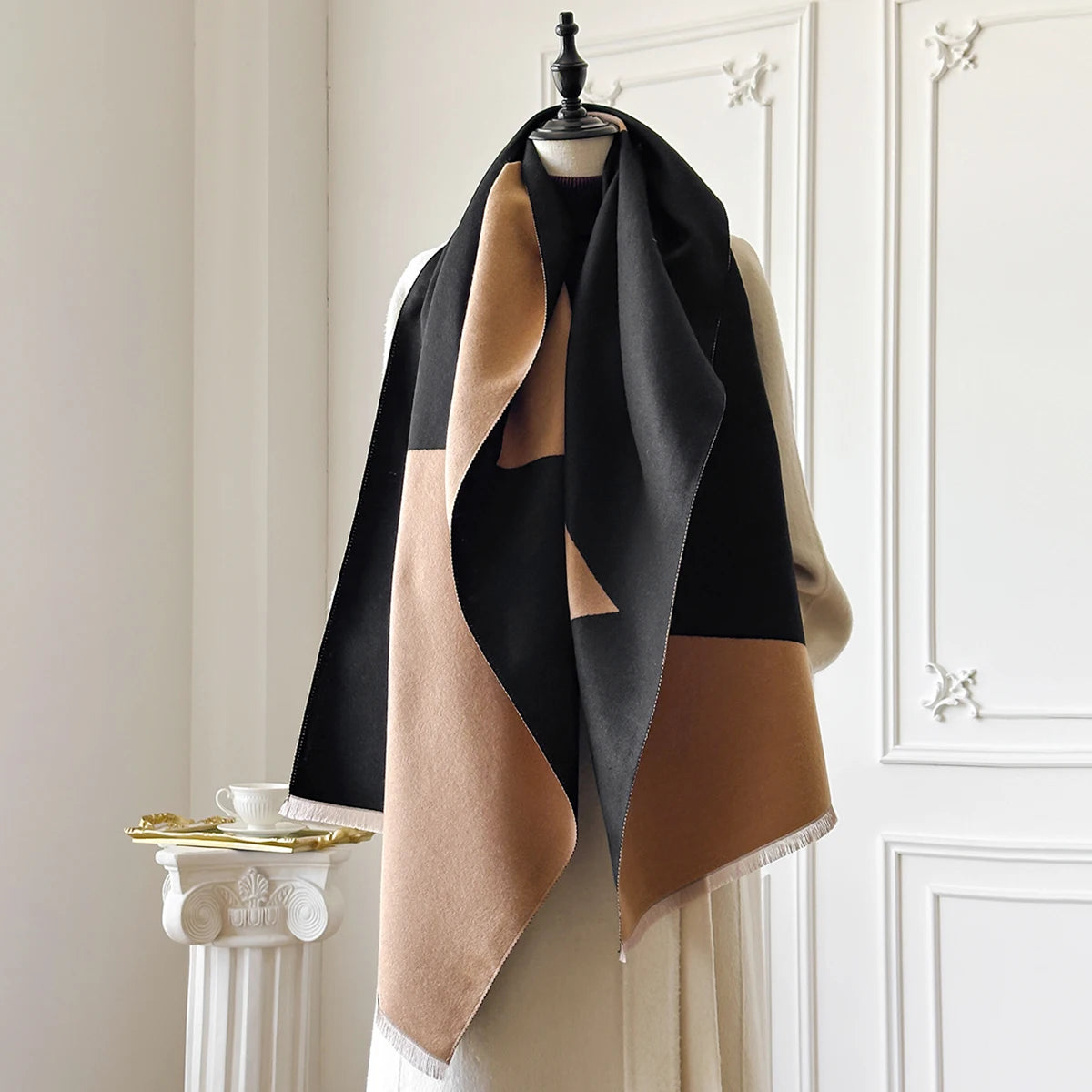 Luxury Thick Blanket Shawl - Winter Warm Print Imitation Cashmere Scarf Wrap Pashmina