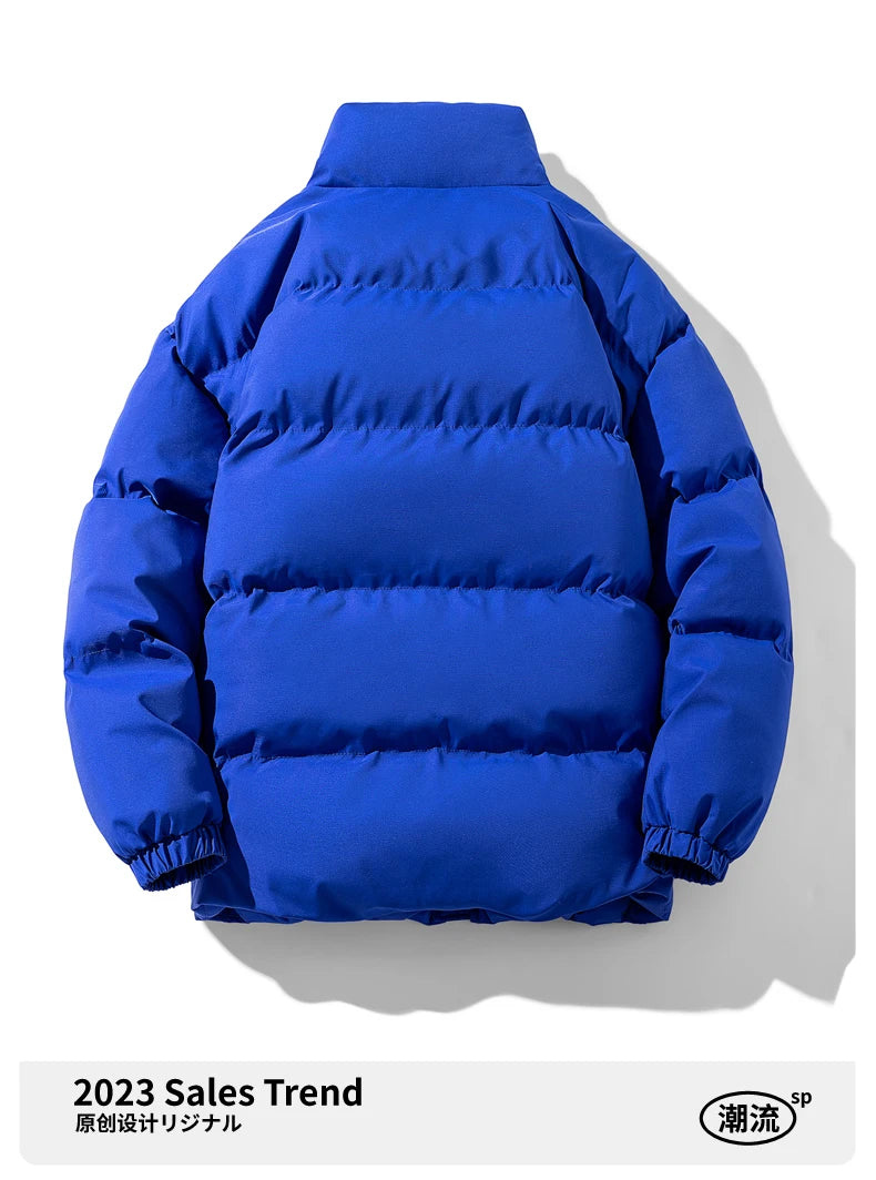 Autumn and Winter Puffer Jacket Men Vintage Warm High Neck Zipper Design Cotton-Padded Coat SINOBILLOW