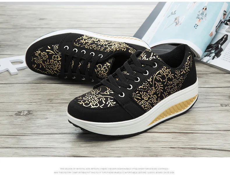 Women Leather Casual Sneakers Fashion Comfortable Platform Walking Shoes Wedge Moccasins Breathable Loafers Zapatos De Mujer