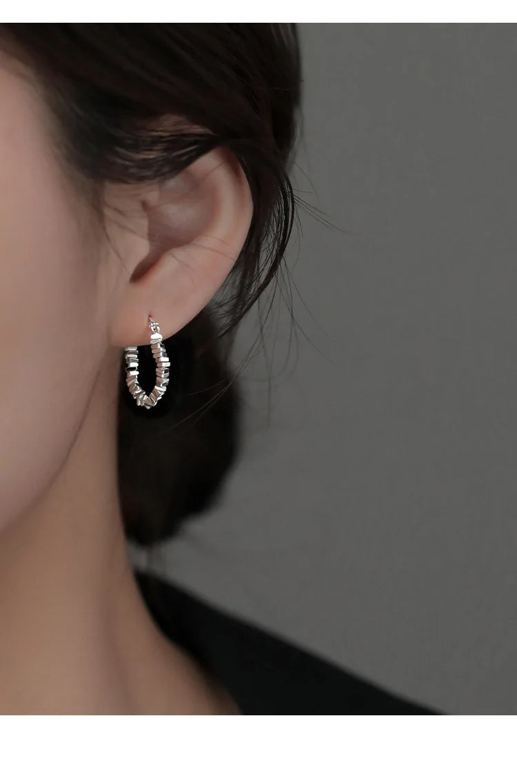 New 925 Sterling Silver Earrings Charming Minimalist Style Geometric Earrings Party Gift Women Fine Jewelry