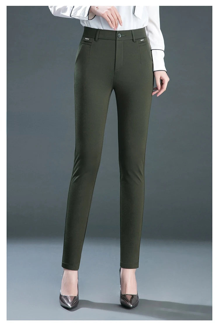 Multiple Pockets Y2k Clothes Straight Leg Pants Elegant Woman Dress Pants Women's Stretch Casual Trousers Clothing