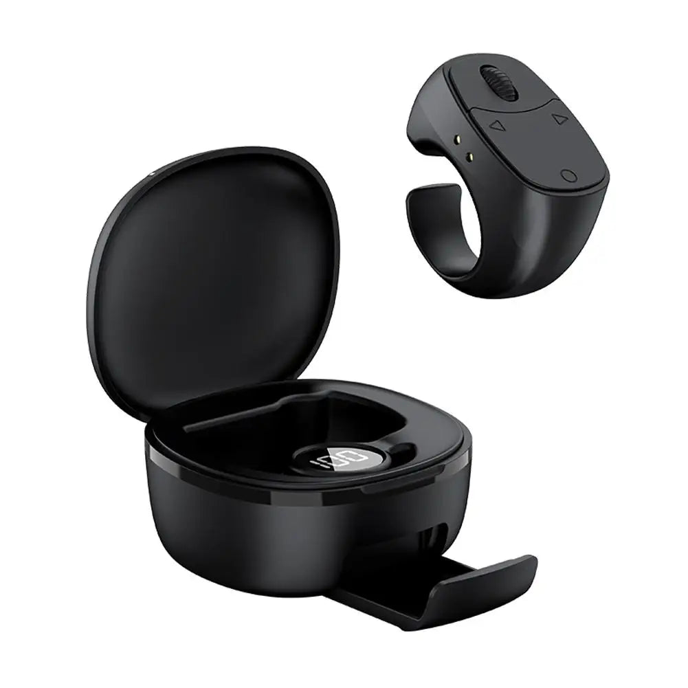Bluetooth Ring Remote Control One Click Selfie Page Turning Roller Fingertip Controller for Phone Liking Scrolling Hands Free