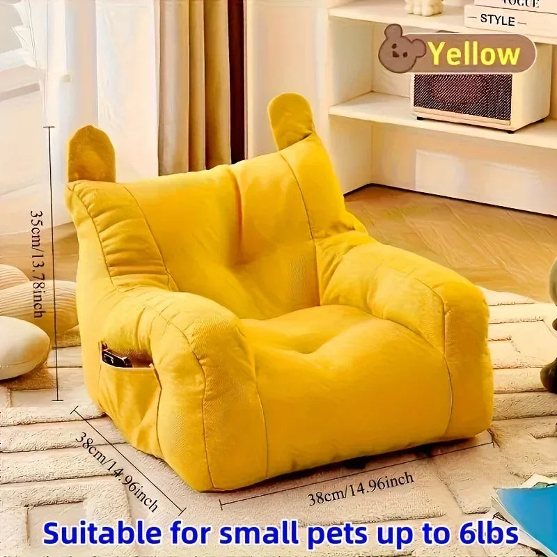 Cat Sofa Bed - Cartoon Design Detachable Washable Pet Furniture for Indoor Cats