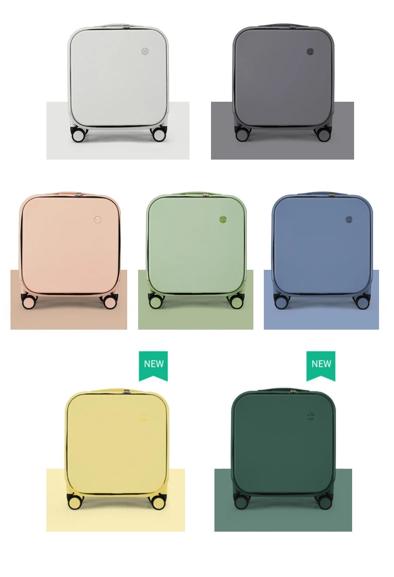 Mixi New Patent Design Carry On Suitcase Women 18 Inch Rolling Luggage Men Polycarbonate Aluminum Frame Elegant Noble
