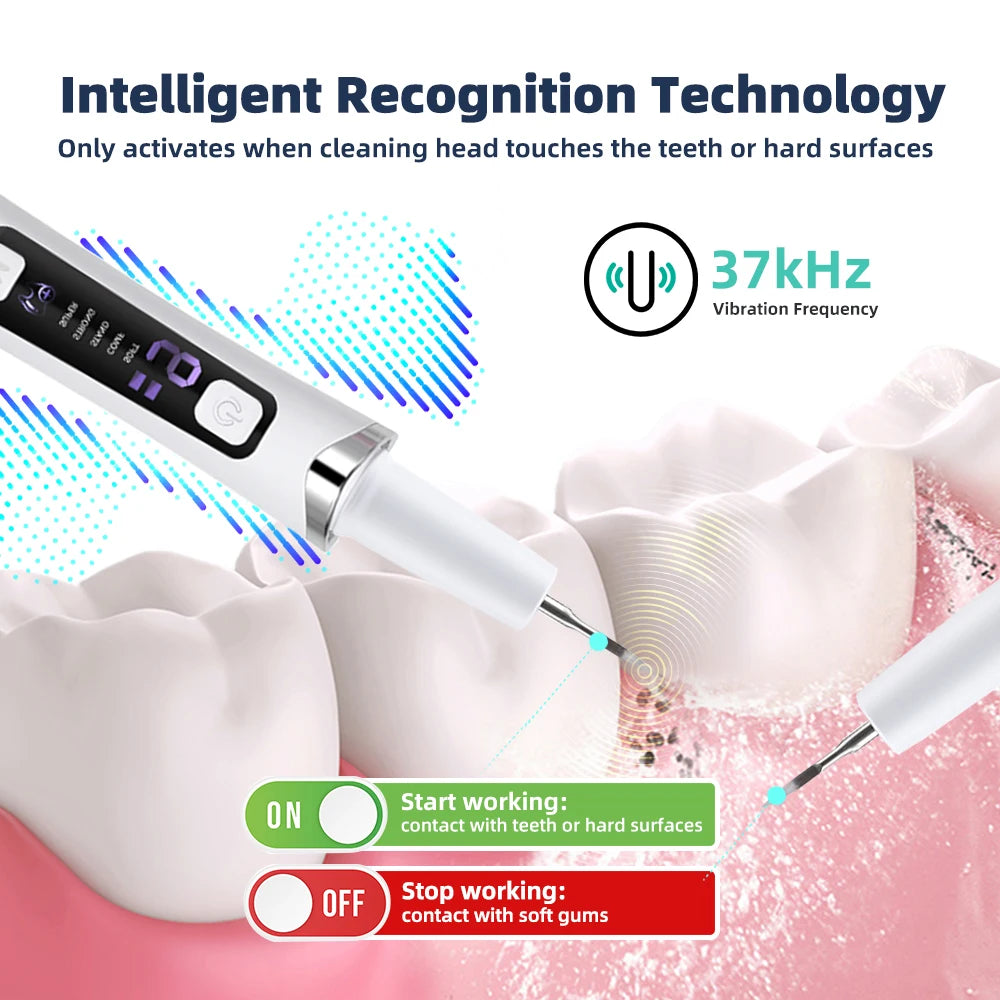 Electric Tooth Polisher - 4 Modes Dental Tartar Remover Plaque Stains Cleaning Teeth Whitening Tool