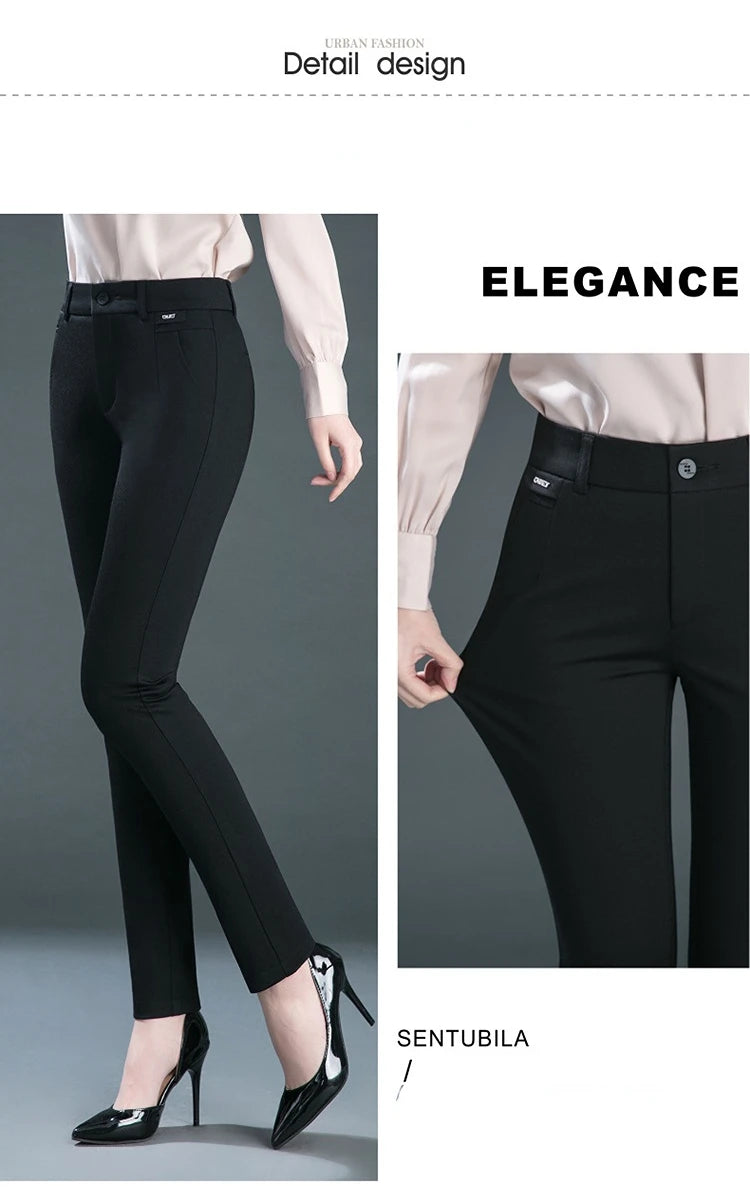 Multiple Pockets Y2k Clothes Straight Leg Pants Elegant Woman Dress Pants Women's Stretch Casual Trousers Clothing