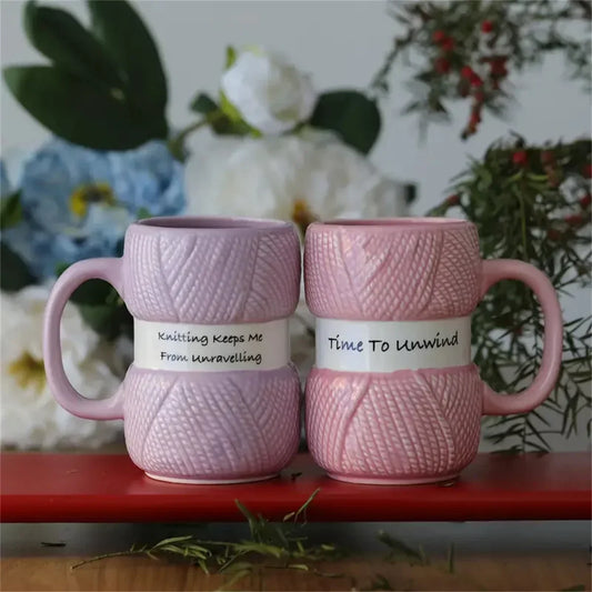 Water Cup, 425ml/14.37oz Funny Knit Ceramic Coffee Mug Teacup Novelty Gift For Women And Menfor Christmas, Halloween, Easter Day
