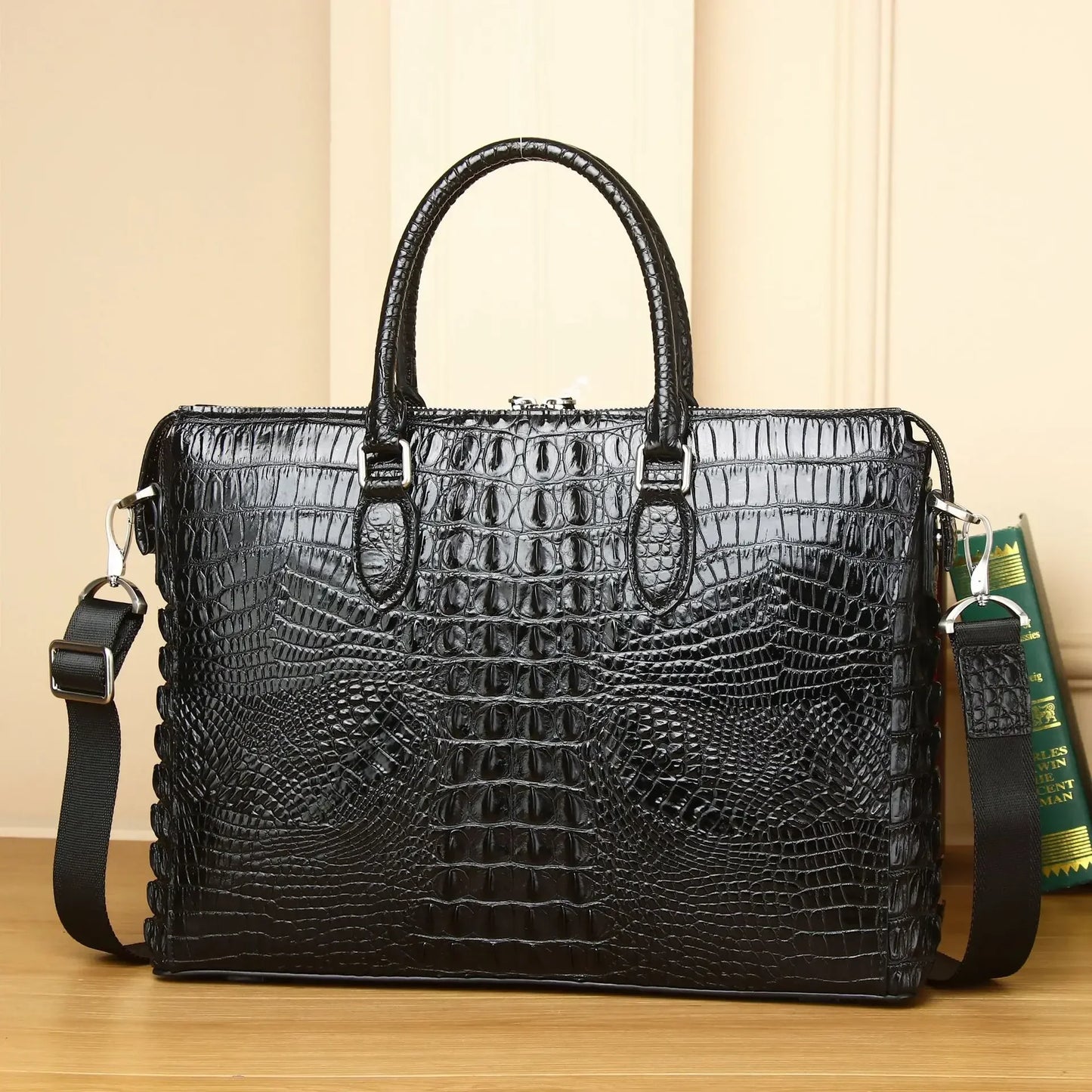 2025 New alligator Laptop Bags Cow Genuine Leather Men's Briefcase Luxury Brand Male Handbags Men Messenger 14 Inch Computer Bag