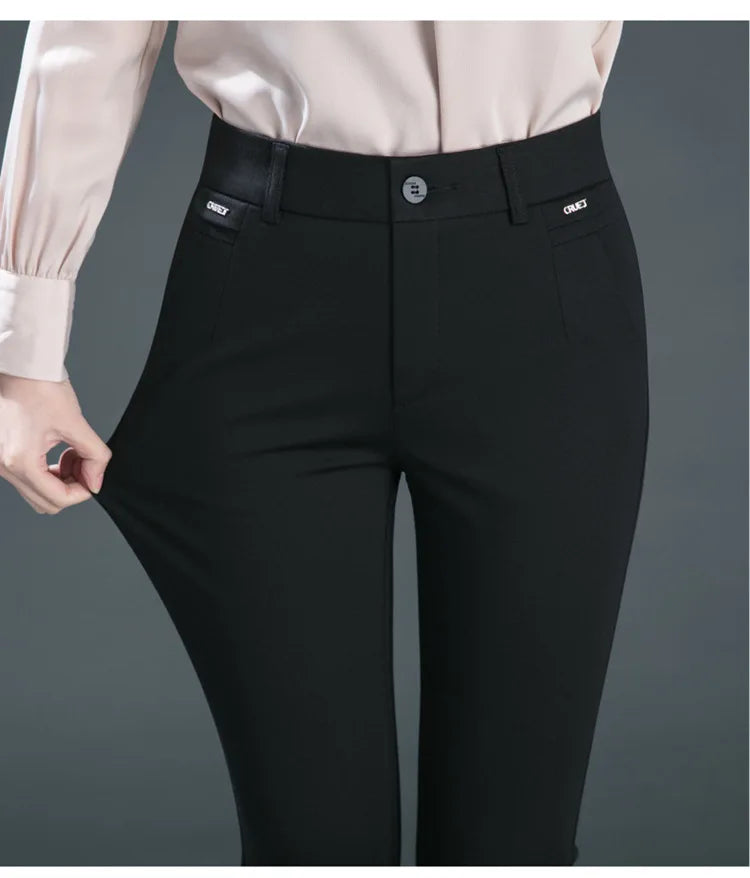 Multiple Pockets Y2k Clothes Straight Leg Pants Elegant Woman Dress Pants Women's Stretch Casual Trousers Clothing