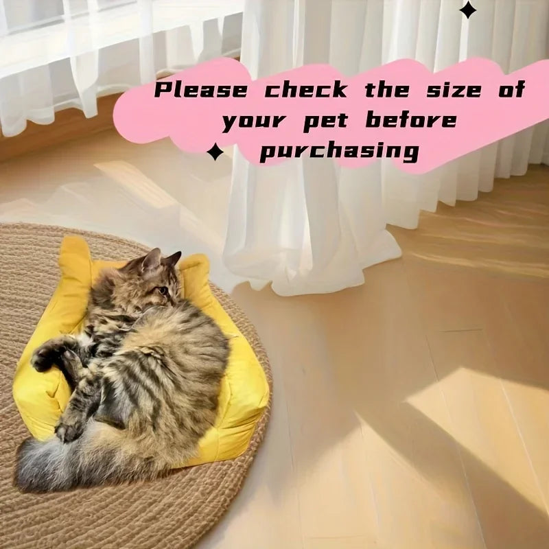 Cat Sofa Bed - Cartoon Design Detachable Washable Pet Furniture for Indoor Cats