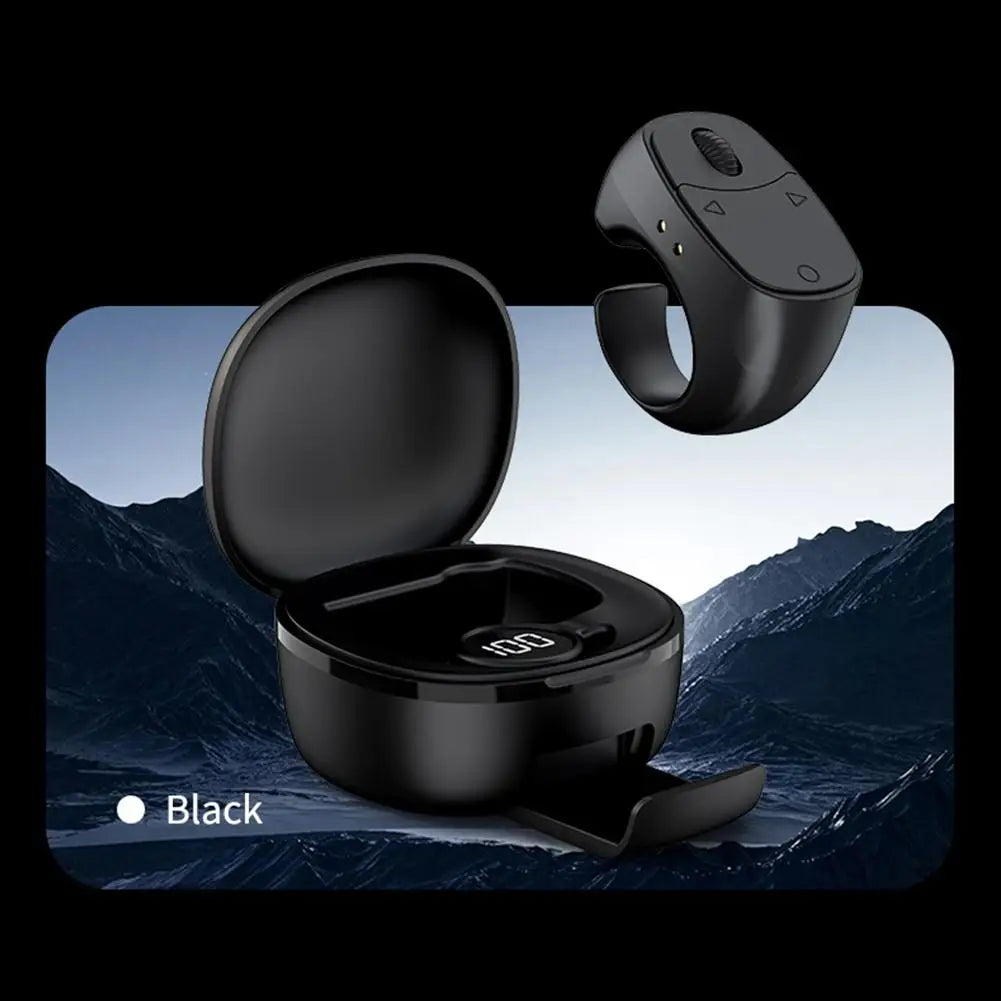 Bluetooth Ring Remote Control One Click Selfie Page Turning Roller Fingertip Controller for Phone Liking Scrolling Hands Free
