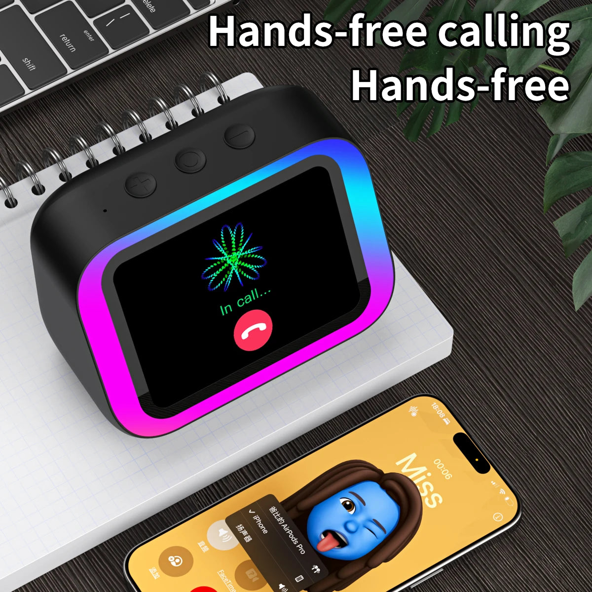 AI Smart Bluetooth 5.4 Touchscreen Speaker & Voice Assistant – Digital Album Alarm & HD Audio