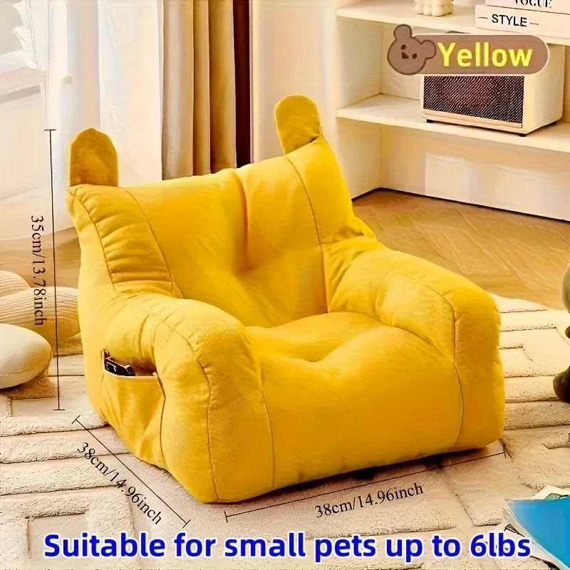 Cat Sofa Bed - Cartoon Design Detachable Washable Pet Furniture for Indoor Cats