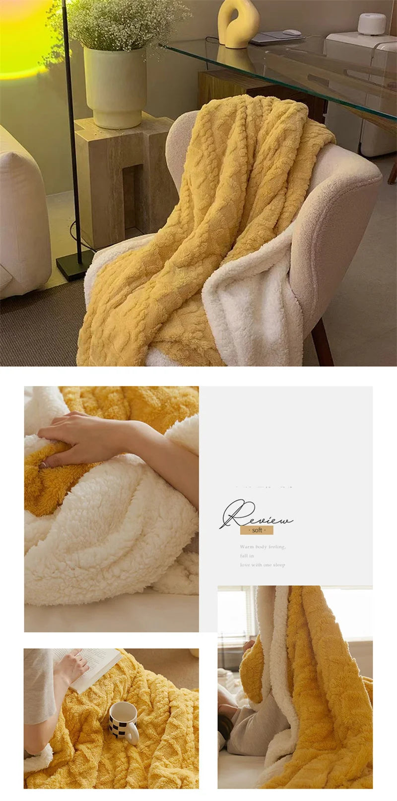 Double Thickened Throw Blanket Pile Tapestry Winter Warm Bed Cover Sofa Blanket Multifuntional Blanket Super Soft Cozy Blankets