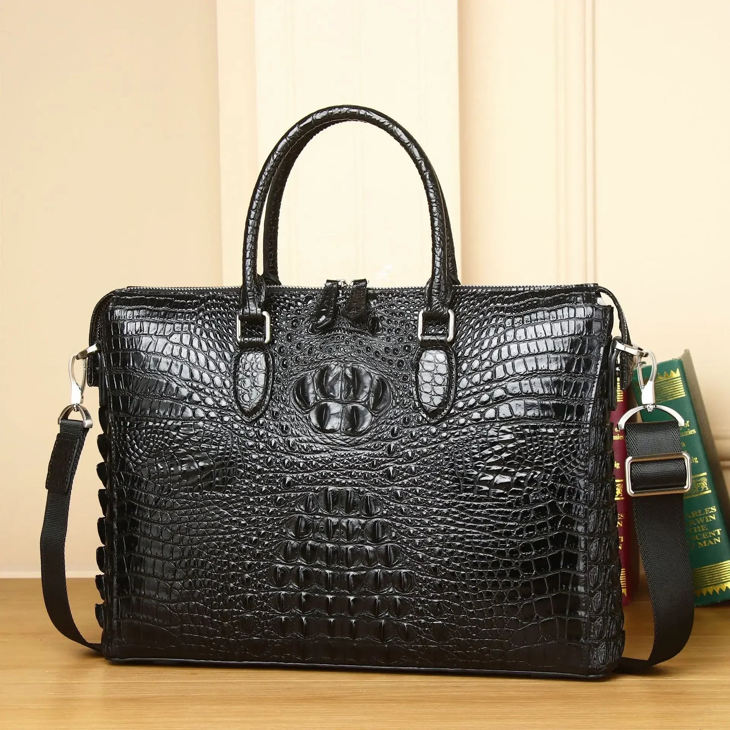 2025 New alligator Laptop Bags Cow Genuine Leather Men's Briefcase Luxury Brand Male Handbags Men Messenger 14 Inch Computer Bag