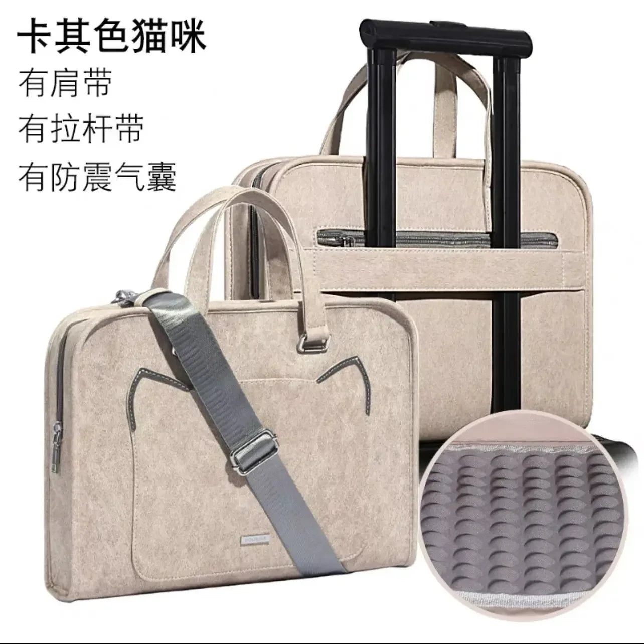 Pink Laptop Shoulder Bag Sleeve Handbag Waterproof MacBook Air Pro 13.3 14 15.6 16 Inch PC Case Travel Briefcase Shockproof