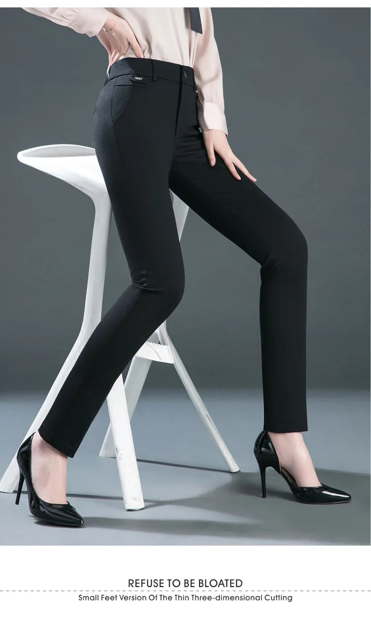 Multiple Pockets Y2k Clothes Straight Leg Pants Elegant Woman Dress Pants Women's Stretch Casual Trousers Clothing