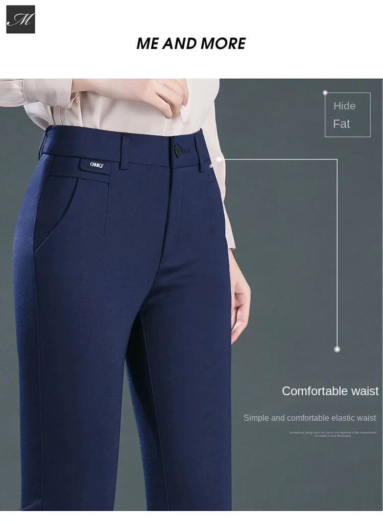 Multiple Pockets Y2k Clothes Straight Leg Pants Elegant Woman Dress Pants Women's Stretch Casual Trousers Clothing