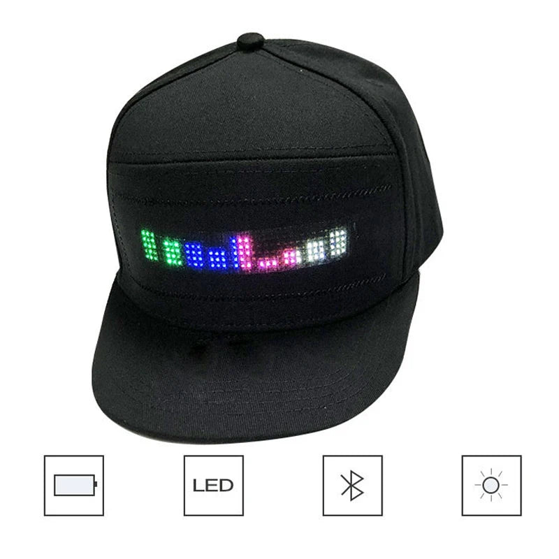 Glowing Advertising Hat Diy Text And Images Neon Rave Grand Event Outdoor Sports Costumes Accessories LED Mobile Bluetooth Hats