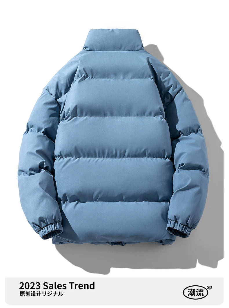 Autumn and Winter Puffer Jacket Men Vintage Warm High Neck Zipper Design Cotton-Padded Coat SINOBILLOW