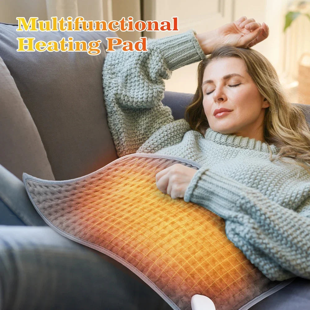 Electric Heating Blanket Thermal Pads Warmer 9 Levels Heated Mat Soft&Safe Winter Body Back Leg Warmer Pads Home Use 60*30cm