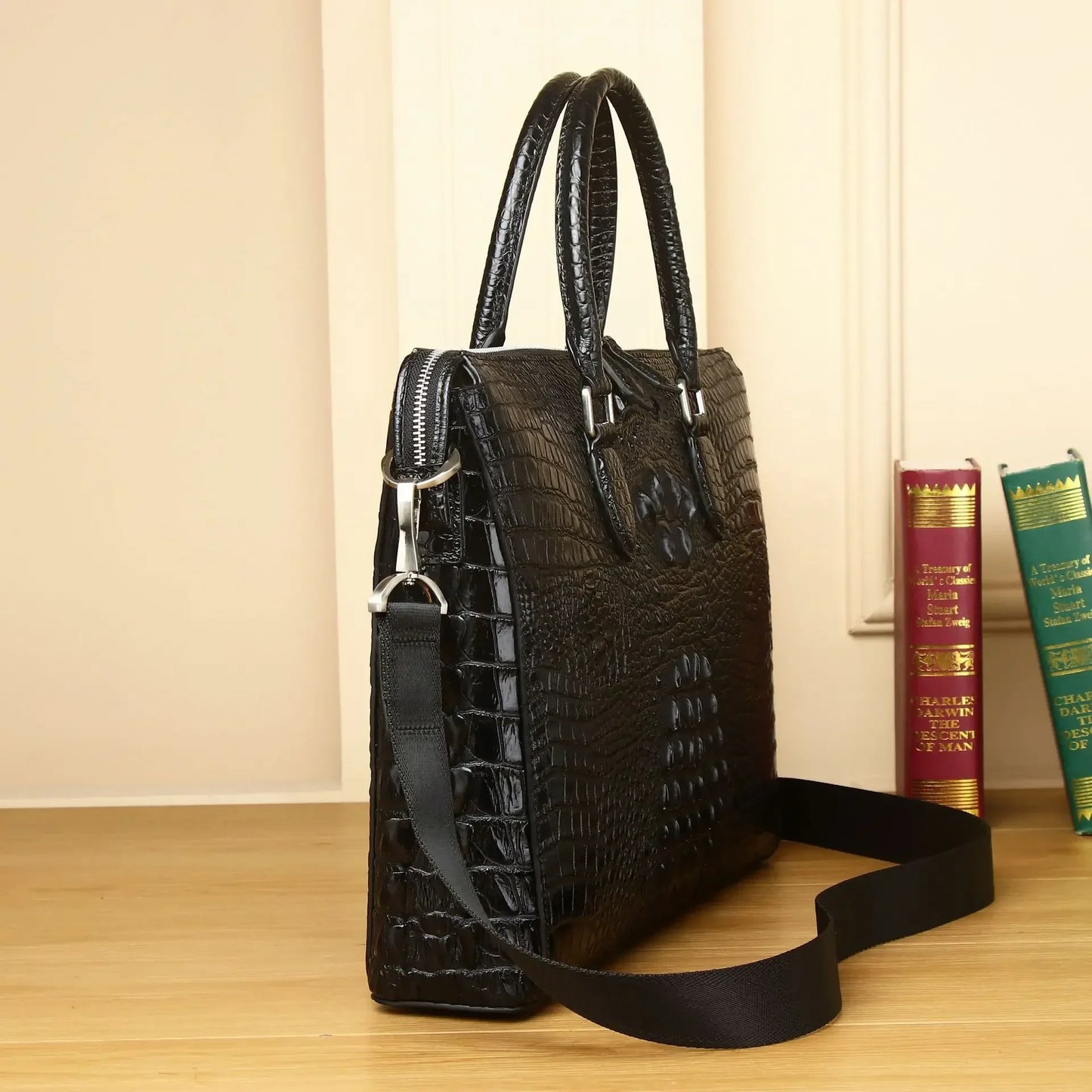 2025 New alligator Laptop Bags Cow Genuine Leather Men's Briefcase Luxury Brand Male Handbags Men Messenger 14 Inch Computer Bag
