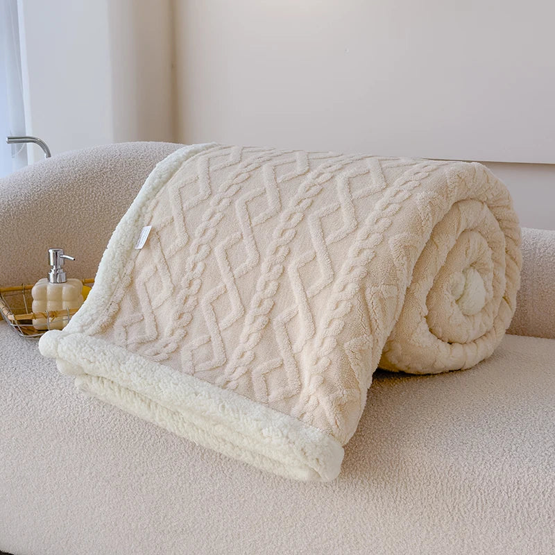 Double Thickened Throw Blanket Pile Tapestry Winter Warm Bed Cover Sofa Blanket Multifuntional Blanket Super Soft Cozy Blankets