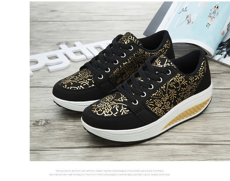 Women Leather Casual Sneakers Fashion Comfortable Platform Walking Shoes Wedge Moccasins Breathable Loafers Zapatos De Mujer
