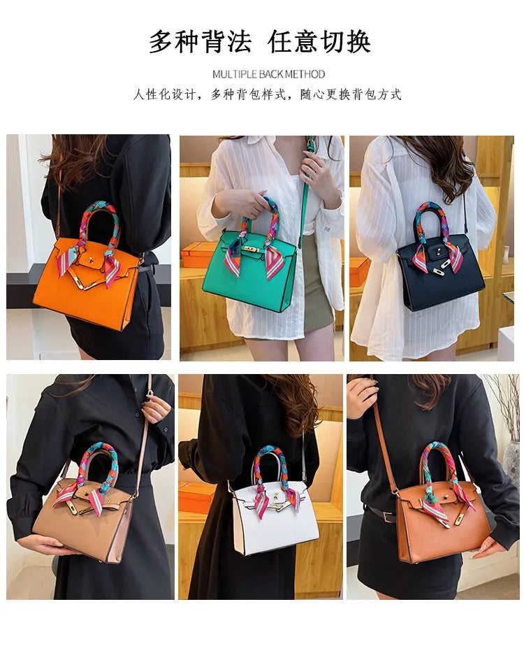Kelly Bag Fashion Women Bag Large Capacity Shoulder Bag Unique Design Versatile Lock Handheld Crossbody Purse