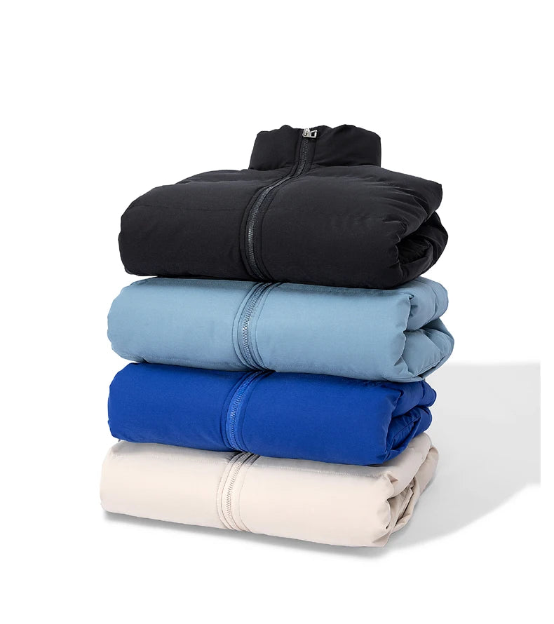 Autumn and Winter Puffer Jacket Men Vintage Warm High Neck Zipper Design Cotton-Padded Coat SINOBILLOW