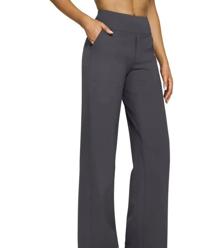 Yoga Pants Women Wide Leg Pants with Pockets High Waist Stretch Dress Casual Sweatpants Petite/Regular/Tall