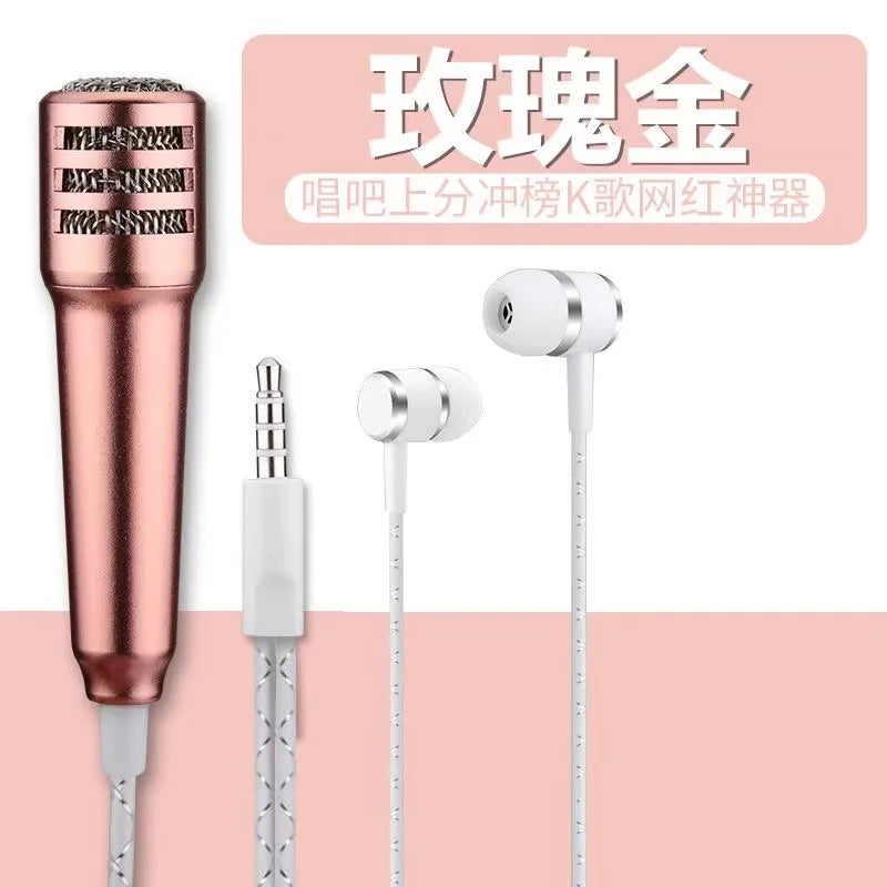 NEW Universal 3.5MM Live Phone Wired Microphone Small Microphone Mini Wheat Headset In-ear For Tik Tok Kids Accessories For Girl