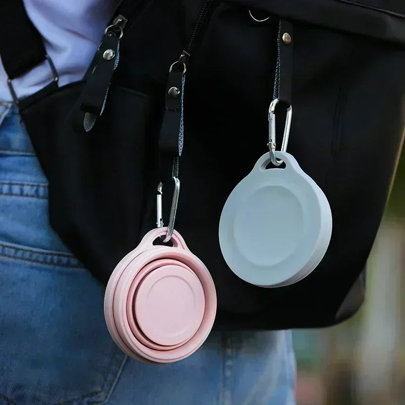 Folding Cup Sets Mini Retractable Cup Silicone Portable Teacup Outdoor Travel Coffee Telescopic Drinking Mug with Lid
