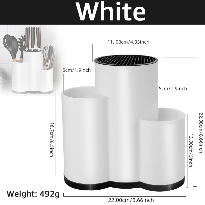 Knife holder Multi-Function Utensil stand Knife Block PP Flatware Drainer Storage Box Spoon Fork Kitchen Organizer Rack