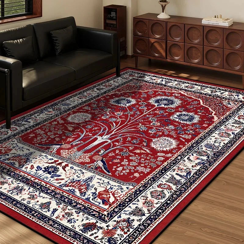 Persian Style Retro Home Living Room Rug Large Size Non-slip Entrance Door Mats Easy Cleaning Soft Bedroom Carpet Decoration