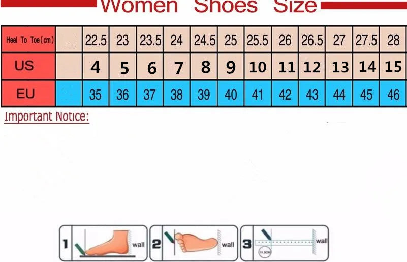 House slippers sizing chart with US and EU measurements and foot length guide