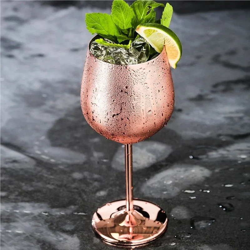 New Stainless Steel Glass Cocktail Creative Metal Wine Glass Bar Restaurant Champagne Glass Red Wine Glass Drinkware Barware Cup